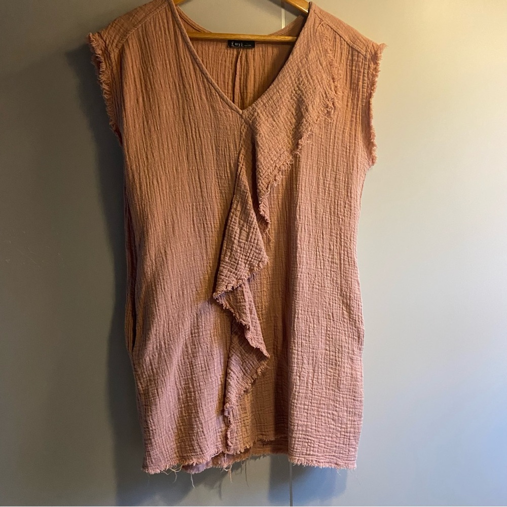 Very J Women's Pink Textured Sleeveless Dress